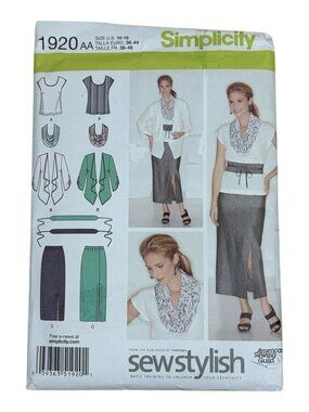 Simplicity Sew Stylish Separates Sewing Pattern 1920 Sz 10 - 18 FF Uncut 2012